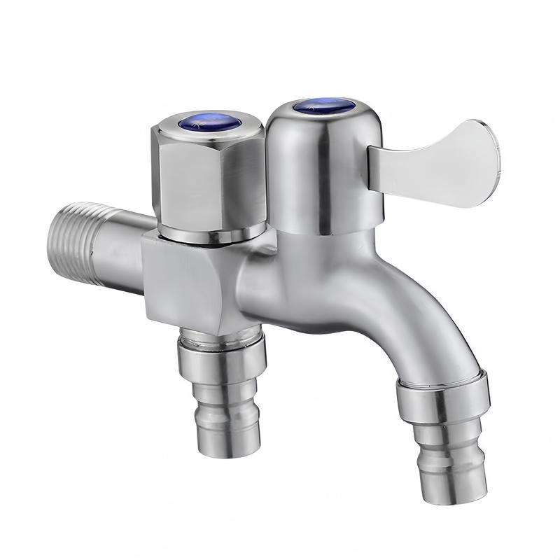 【Hwang Vòi nước lõi inox 304 chia 2 đầu ra độc lập tiện dụng - Vòi nước 2 đầu cho máy giặt chia nước thành 2 cổng xả độc lập