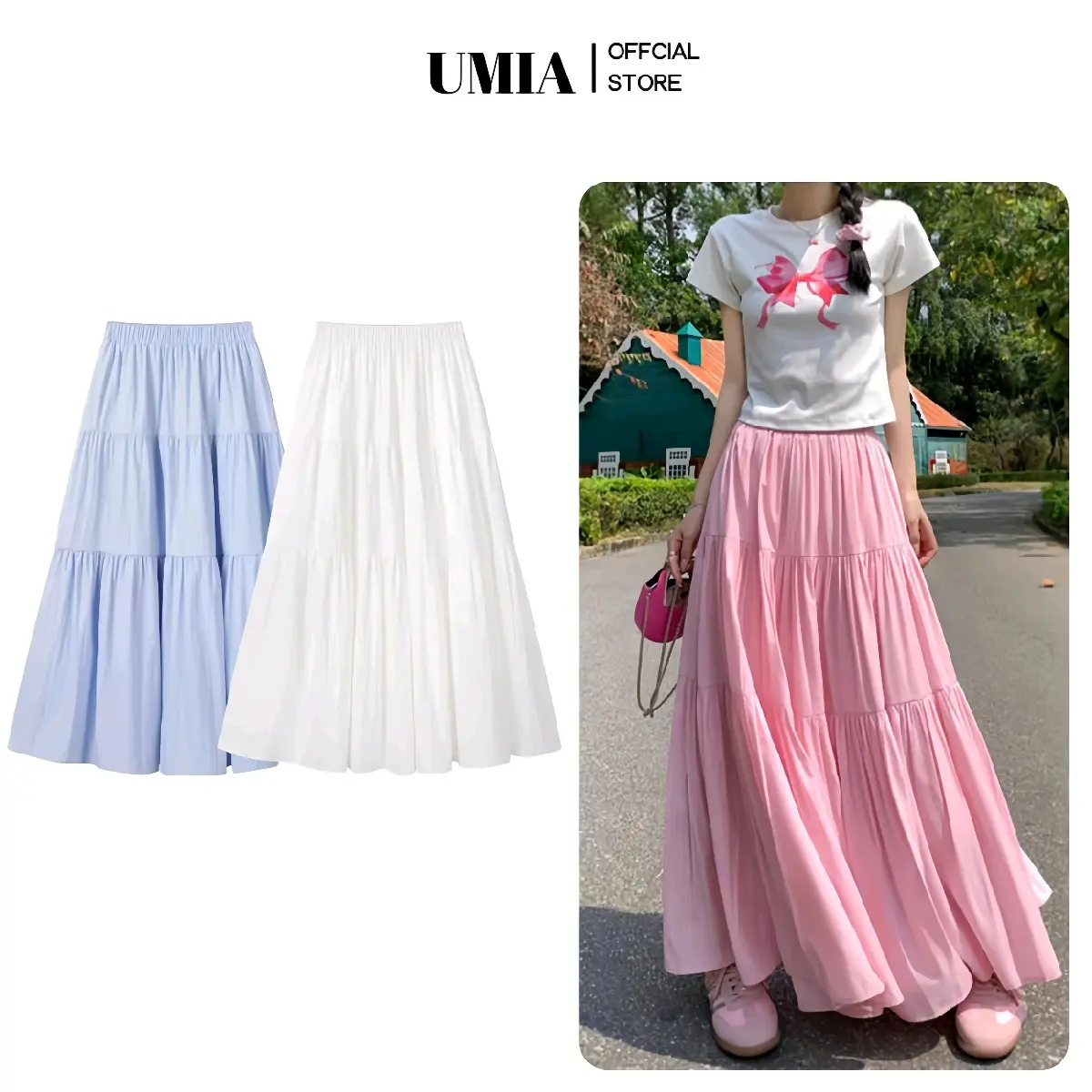 Chân Váy Maxi Nữ Vải Voan Dáng Dài 90cm Ba Tầng - Cạp Chun - Có Lót Lụa - Siêu Xinh Women Đen
