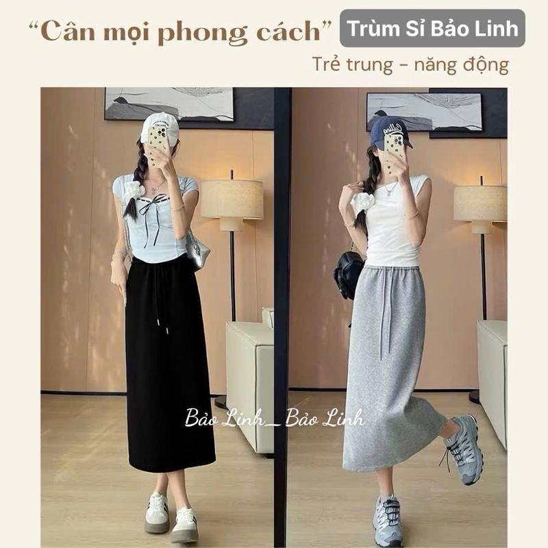 Chân váy Nỉ Dáng Dài Xẻ Sau Bảo Linh Dáng Chữ A Chất Nỉ Ép dày CV6722 Women Nữ