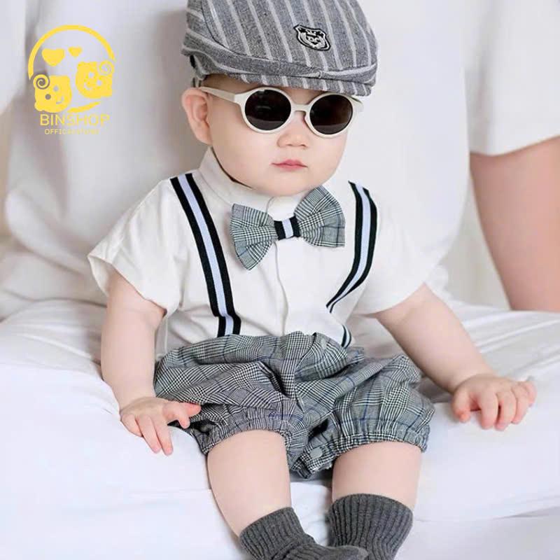 Body công tử cho bé trai dễ thương, Bodysuit cho bé mẫu mới chất coton mềm mát, mẫu Quần áo sơ sinh từ 0-12M