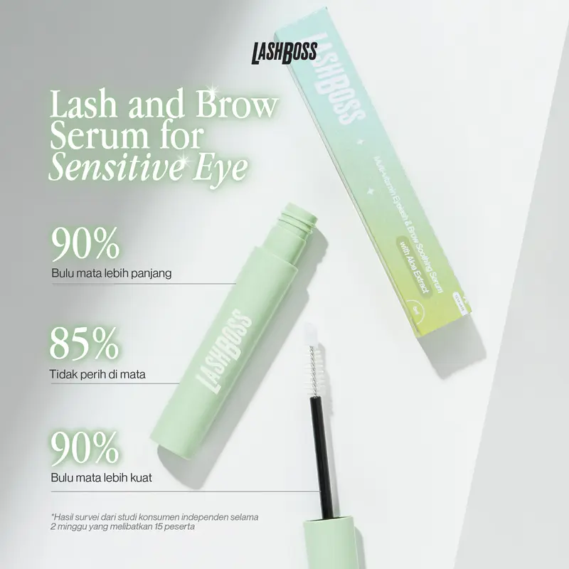 LashBoss Lash and Brow Serum for Sensitive Eyes (Gel-Based) Serum Penumbuh Bulu Mata dan Alis untuk Mata Sensitif yang bisa Membantu Perawatan Eyelash tanpa Maskara Serum Bulu Mata 3