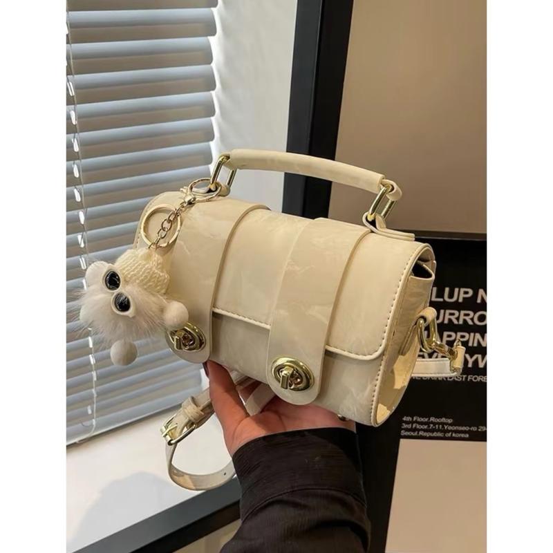 Túi Xách Nữ Đeo Chéo Túi Đeo Vai 2 Dải Da Nhung Phối Quả Bông Thời Trang BBStore Bag 1
