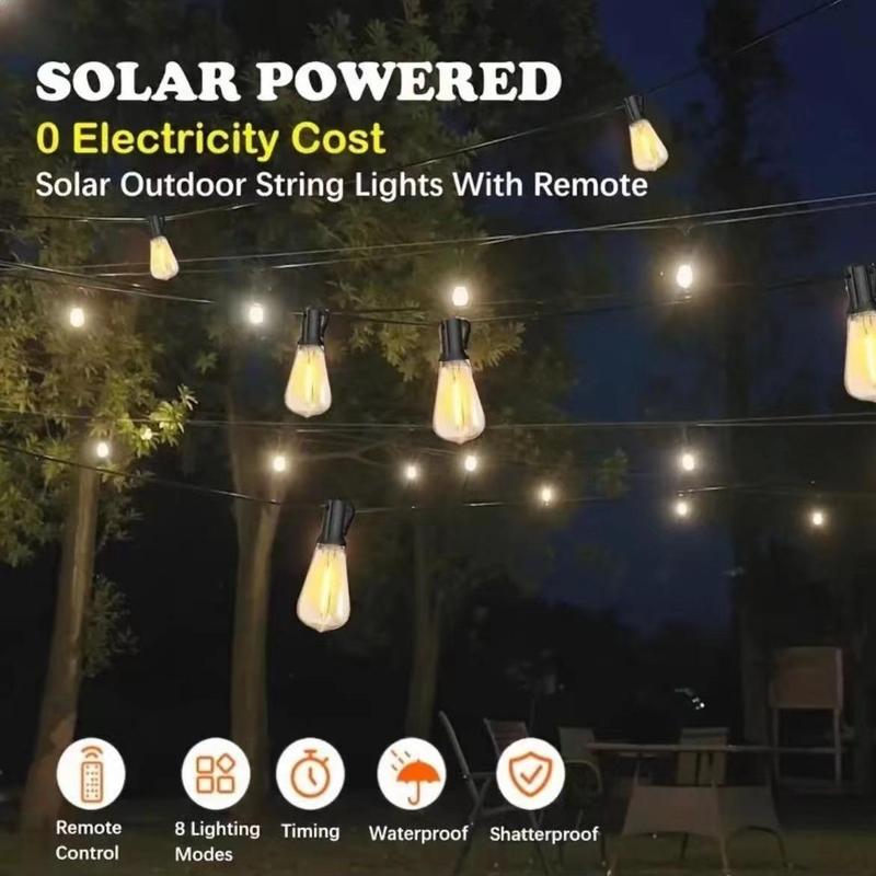 Product Introduction of Solar Powered Outdoor String Light, 1 Count Waterproof Garden String Light with Shatterproof Bulbs, Outdoor Light for Garden, Backyard, Patio 11