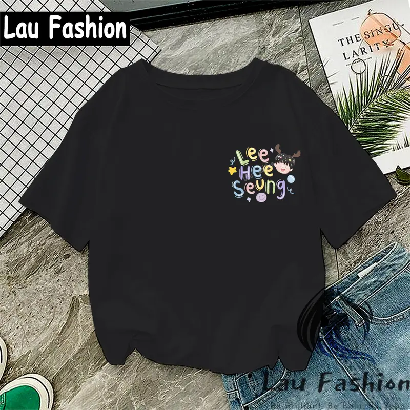 Lau Fashion - Baju Kaos Enhypen Saku Cute Wanita Katun S-XXL Jumbo Size Combed Tebal Atasan  Nyaman  Oversize  Polos  Cewek  Distro  Dewasa Oblong Panjang 0