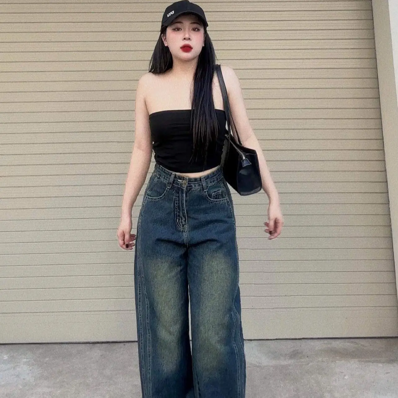 Quần jean Nữ ống rộng sọc line có Bigsize | BigBuy360 - bigbuy360.vn Quần jean Nữ ống rộng sọc line có Bigsize | BigBuy360 - bigbuy360.vn