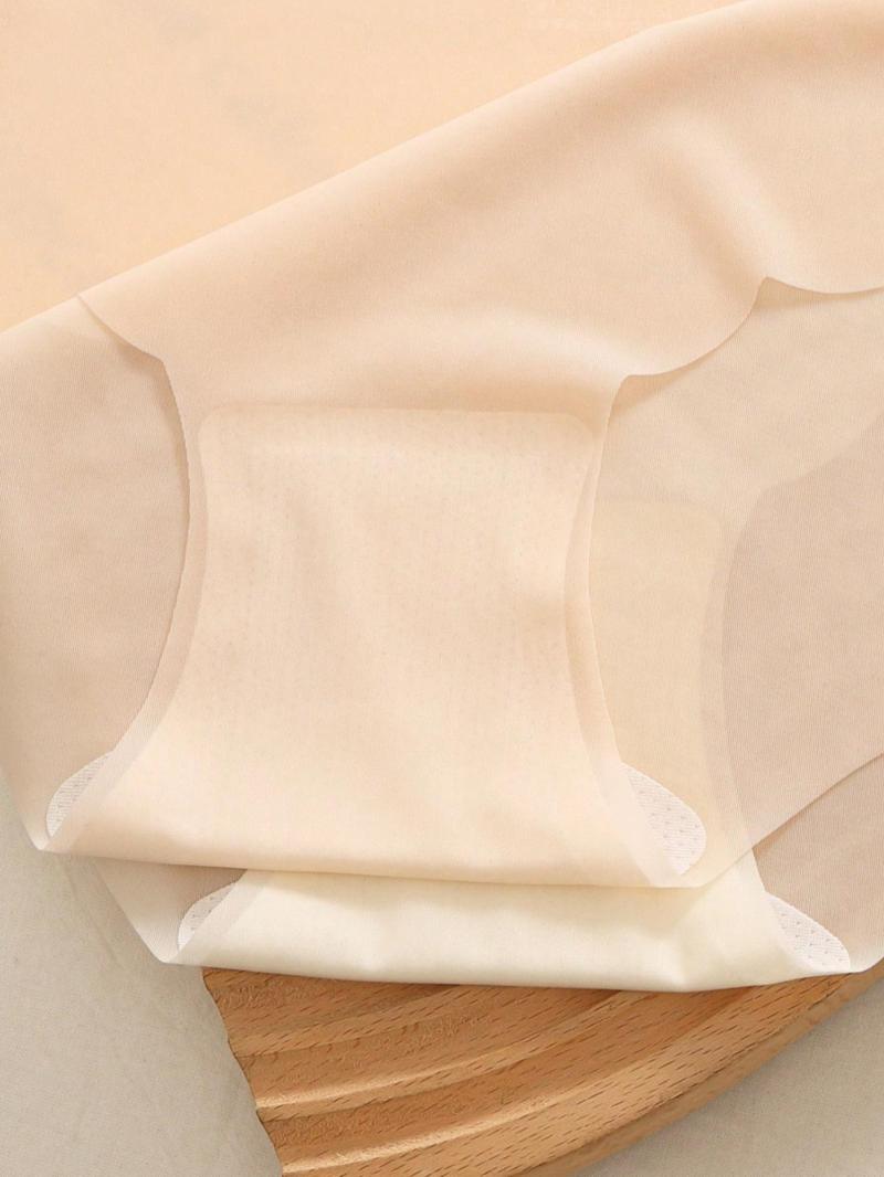 Product Introduction of Women's Solid Color  Seamless Ice Silk Brief, Soft Comfy Breathable Knicker for Daily Wear, Underwear for All Seasons 6