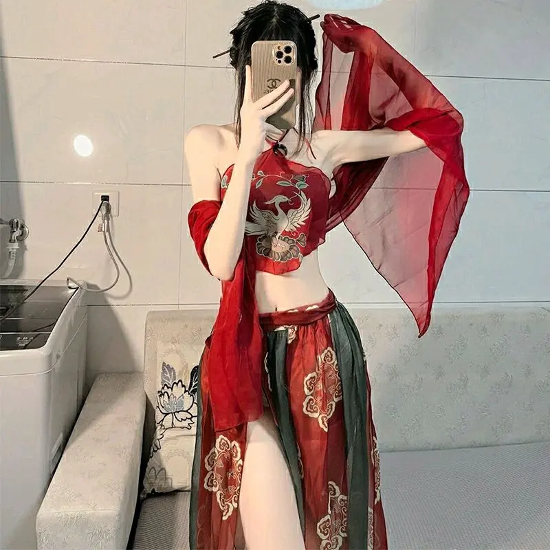 Váy ngủ cổ trang Trung Hoa voan công A45