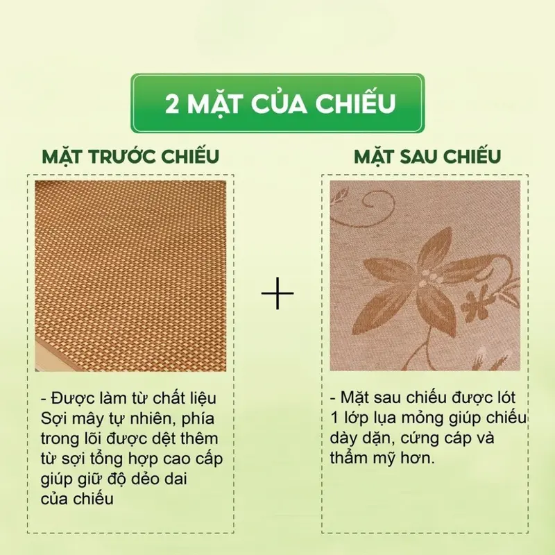Chiếu mây điều hòa lót lụa cao cấp  siêu thoáng mát hàng loại 1 5