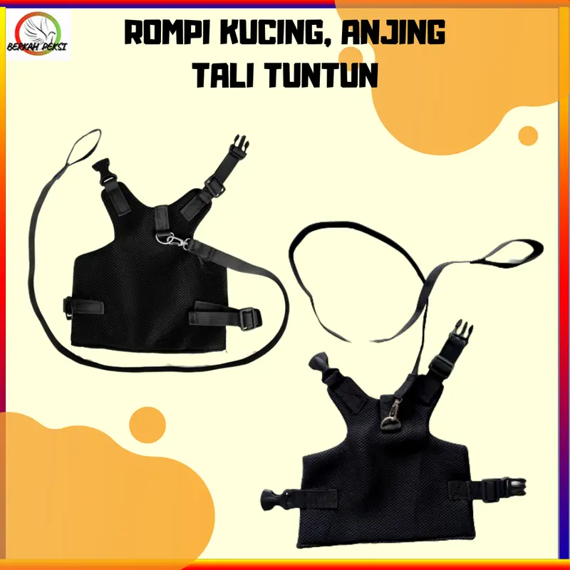 ROMPI TALI TUNTUN HEWAN PELIHARAAN UNTUK KUCING ANJING JALAN JALAN BAHAN NYAMAN 3