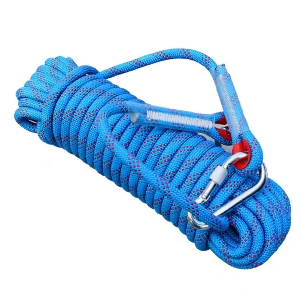 Outdoor Multipurpose Rope, Nylon Rope with Locking Carabiner, Outdoor Camping Fishing Rope, Clothes Drying Rope, Tent Fixing Rope, Outdoor Protective Rope