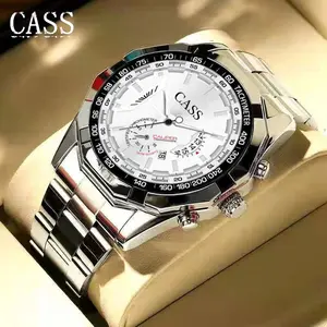 Jam Tangan Pria Anti Air Cass Arloji Pria Asli Tinggi -end Tampan Penuh -penuh Non -non -mekanis Jamur Fashion Waterproof Luminous Calender Besar Jam Tangan Pria Pria