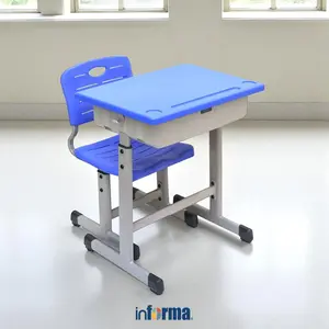Informa Yumi Set Kursi & Meja Sekolah - Biru Kids Study Table Chair Perlengkapan Furniture Dan Kursi Studi Anak Serbaguna Perabot Sekolah Tempat Kursi Anak Perlengkapan Sekolah Mebel