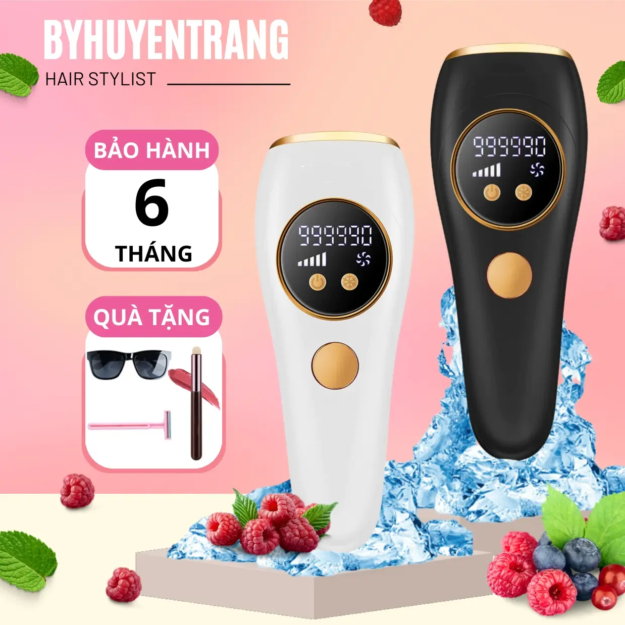 Máy triệt lông lạnh IPL tích hợp 3 chức năng triệt lạnh,trẻ hóa da, hỗ trợ trị thâm thế hệ mới