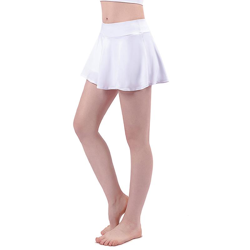 Fake Two-Piece Nude Feel Yoga Culottes Women's Summer Quick-Drying Running Fitness Tennis Skirt Training Sports Short Pants 3