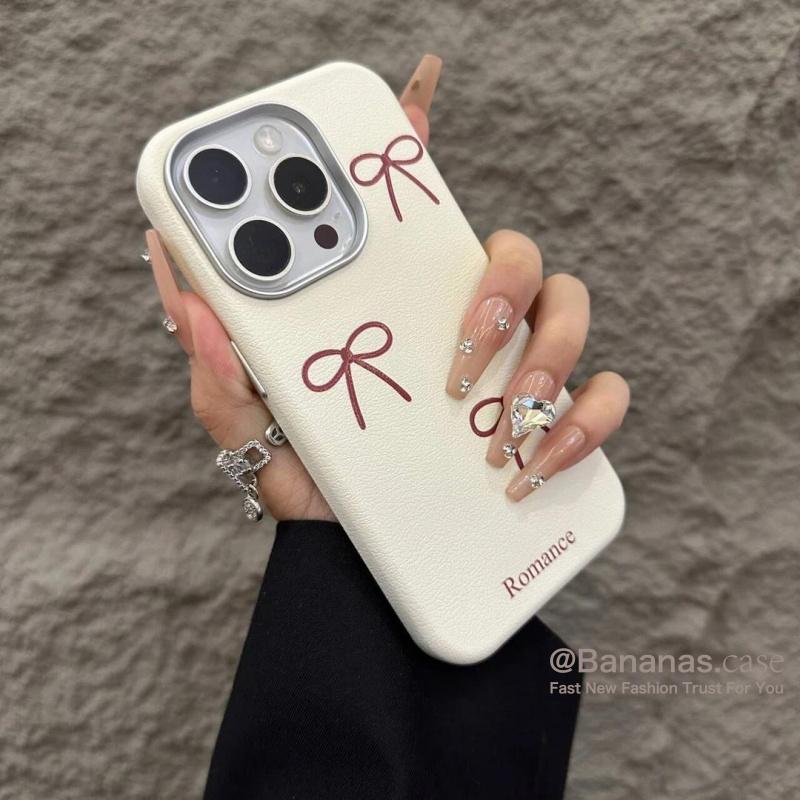 Ốp Điện Thoại Mềm Màu Kẹo Macaron Họa Tiết Nơ Đỏ Dễ Thương Cho iPhone 16 15 14 13 12 11 Pro Max Plus X XR XS Ốp Lưng Mềm Sắc Tinh Khiết