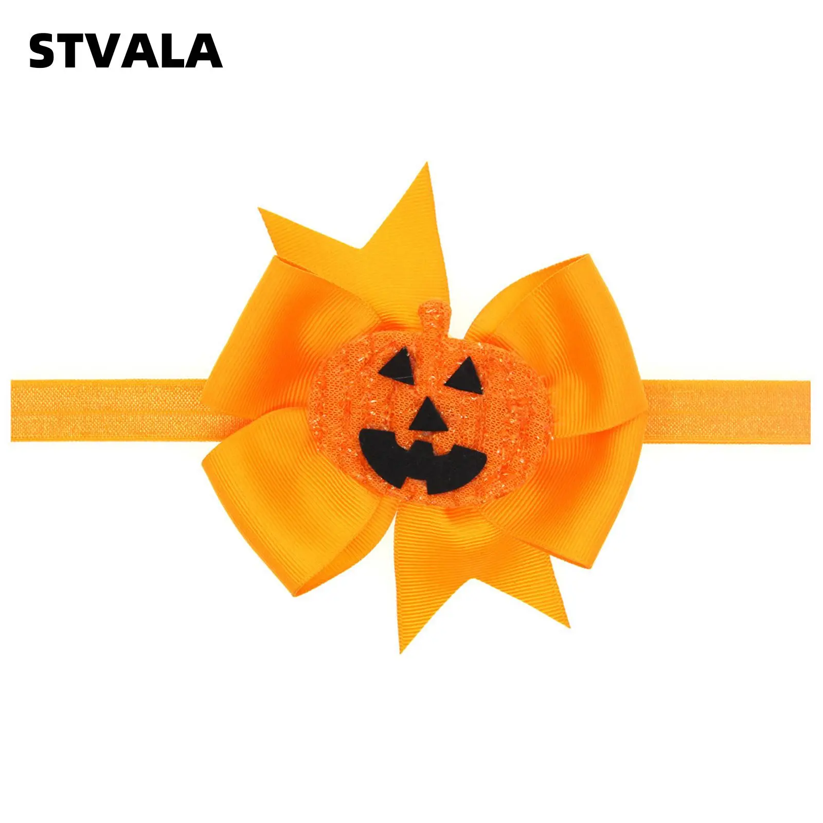 Halloween Pumpkin Headbands Bow Hair Bands Accessories for Baby Girls