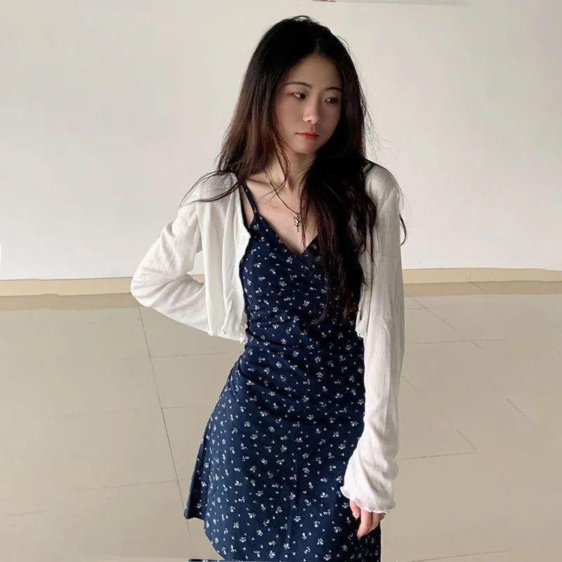 Váy Hai Dây, Phong Cách Hàn Quốc, Cỡ Nhỏ Và Nhỏ, Phong Cách Pháp, Váy Hoa Tình…