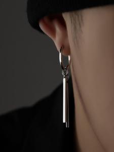 Arete colgantes minimalistas de acero inoxidable, arete de moda para mujeres y hombres, joyería comodín y exquisita para regalo de cumpleaños