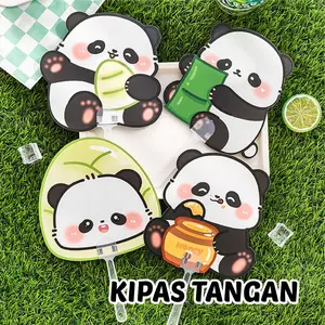 Kipas Tangan Panda Cartoon Classic Style Plastic Hand Fan Aestetic Karakter Bamboo Lucu HL-SO004