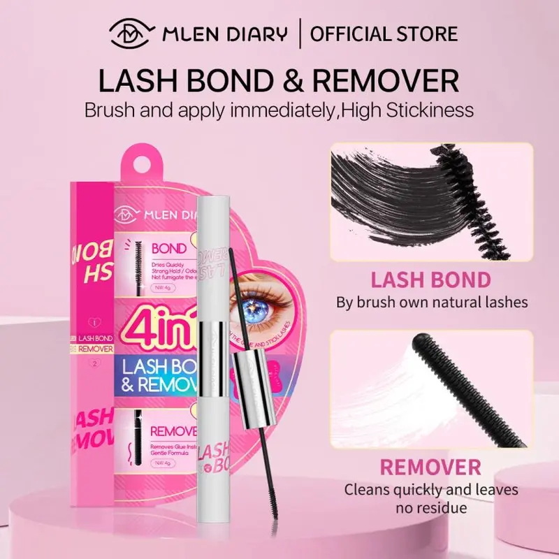 Mlen Diary Lash Bond and Penghapus - Lem Maskara & Penghapus Bulu Mata Palsu Remover Mlen Diary- Lash Bond and penghapus lem maskara & penghapus bulu mata palsu-tahan air dan juga tahan hingga 48 jam, penghapus bulu mata dengan cepat tanpa residu maskara 1