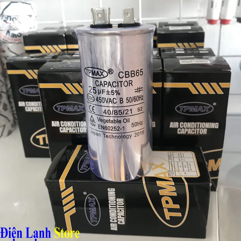 Tụ Điều Hòa 2 Chân - 3 chân (25µF đến 60µF) hãng Nhật TPMAX - Capa - Capacitor TP MAX 0
