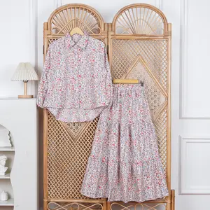 Promo - Setelan Rok Kayla Wanita Kekinian One Set Katun Premium Jumbo One set Rok dan Atasan Kekinian