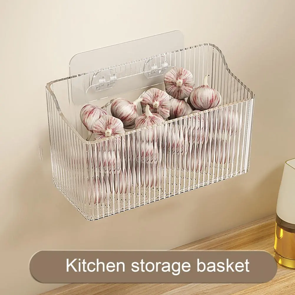 Kitchen Supplies Organizer Capacity Wall-mounted Storage Basket for Kitchen Bathroom Onion Ginger Garlic for Fruit for Kitchen