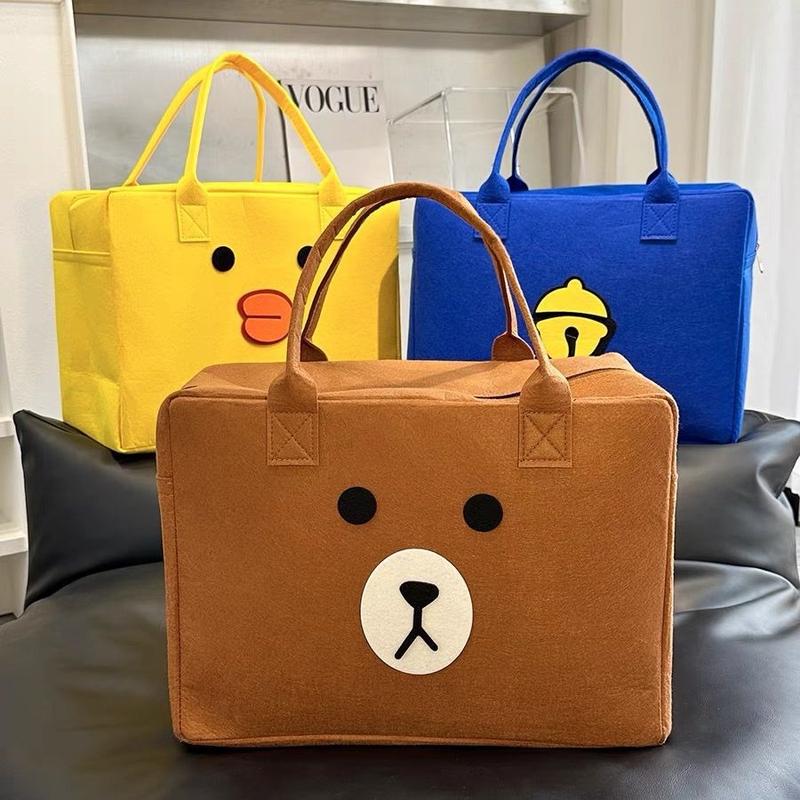 Túi du lịch vải nỉ Túi đựng đồ đa năng cỡ lớn bằng vải nỉ họa tiết hoạt hình dễ thương MM47 Bag Hoa