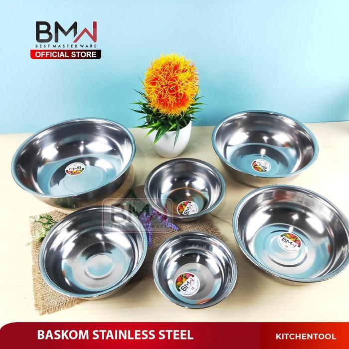 Gambar BMW Kitchen Ware - 28cm Baskom Kobokan Mangkok Mangkuk Wadah Penyimpanan Stainless Steel - 28CM dari BMW Kitchenware Kab. Tangerang Tokopedia