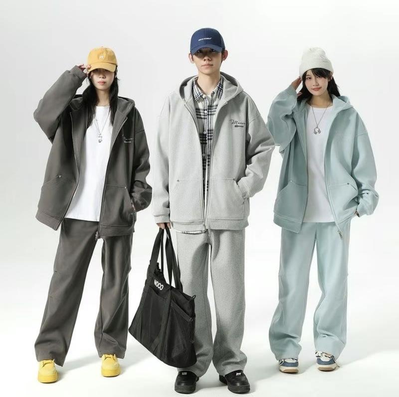 Set Bộ Nỉ Hoodie Zip Quần Jogger Áo Hoodie Zip Unisex Nam Nữ Hot Năm Nay C04