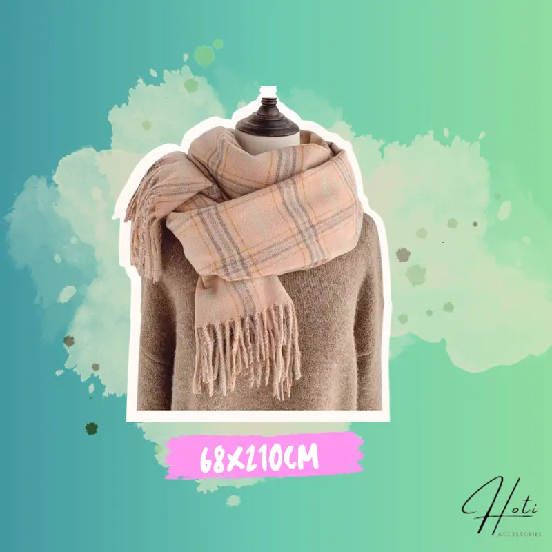 Khăn Quàng Cổ Tone Hồng Unisex, Khăn Choàng Cổ Len Xinh Xắn Giữ Ấm Phong Cách Hàn Quốc, Thời Trang Mùa Đông -HOTI 6