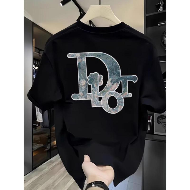 Interesting text&pattern printed men's short sleeved T-shirt, soft and comfortable, casual and fashionable, suitable for home, work, and outdoor wear 1