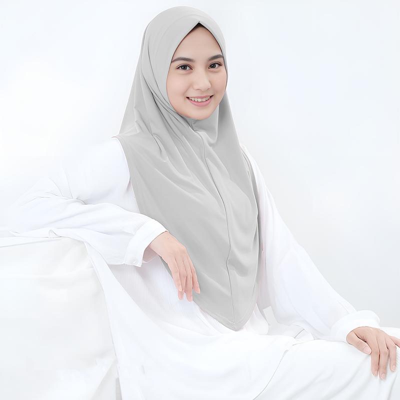 Bergo Hamidah Non Pet Jersey / Bergo Instan Malay Non Pad Daily Jersey Premium/Kerudung Jumbo Bergo Malay Ukuran L Nonpet Hamidah 3
