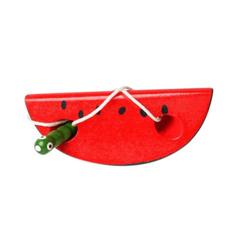 Montessori Educational Toys Fun Wooden Toys Bugs Eating Fruit Apple Pear Early Education Teaching Aid Toys Gift 4