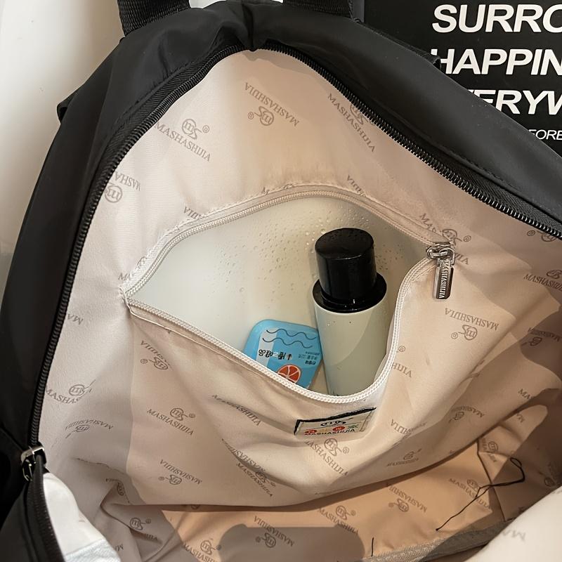 Product Introduction of Large Capacity Commuting Travel Shoulder Bag Fashionable Versatile Backpack Parent Bag Women's Casual Bag Oxford Cloth Handbag Adjustable Strap Zipper Closure 11