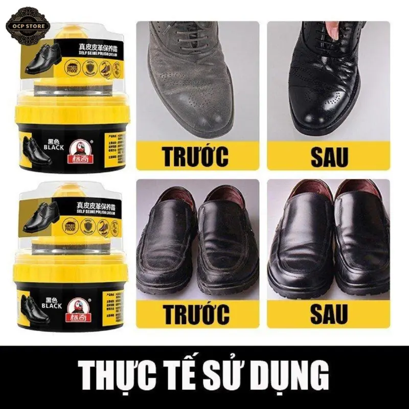 Xi Đánh Bóng Giày Da Làm Bóng Nhanh Đồ Da, Xi Kem Dưỡng Da Có Đầu Mút Hỗ Trợ 4