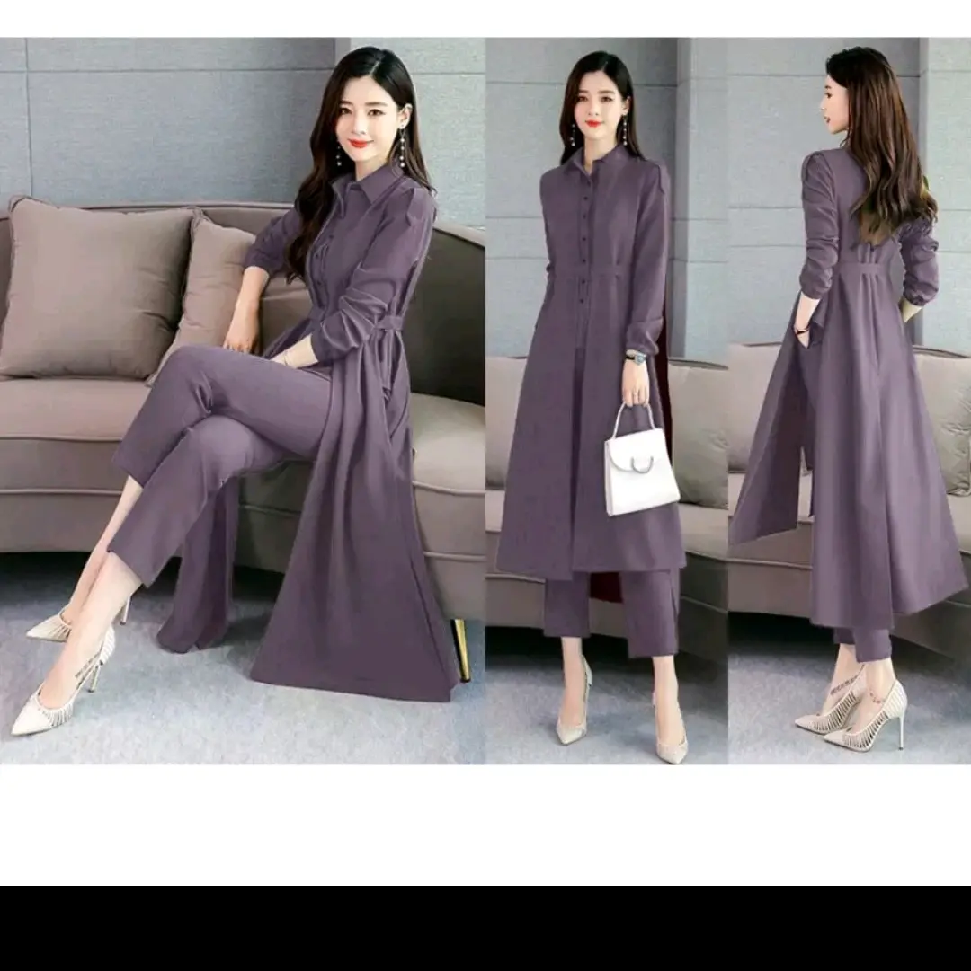 Set 2in1 Adelia - Setelan Long Tunik Gaya Import Korea Terbaru - One Set Knit Termurah - Baju Wanita Kerja Kantor Panjang