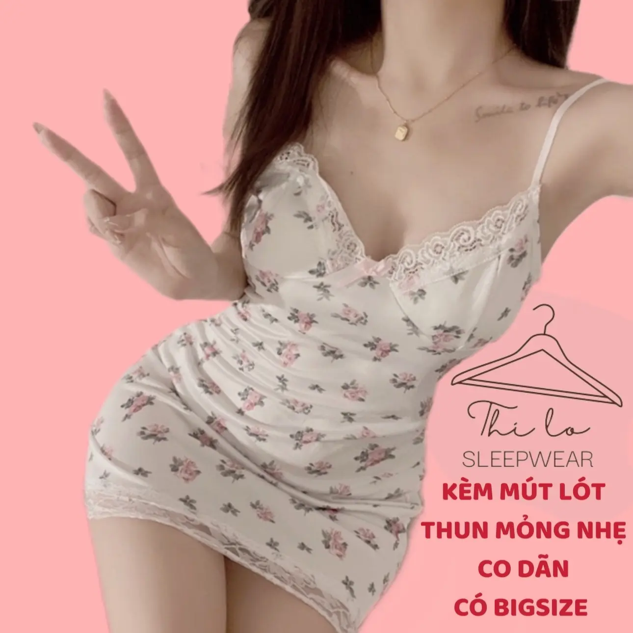 (KÈM QUÀ)[V02]{Có Bigsize} Váy ngủ thun mềm hoạ tiết hoa xinh Đầm mặc nhà co dãn KÈM MÚTKemTimVoan Voi Nữ Dress