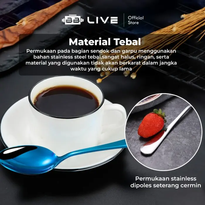 BBLIVE Sendok Garpu Set Makan Stainless Steel Korean Style 2