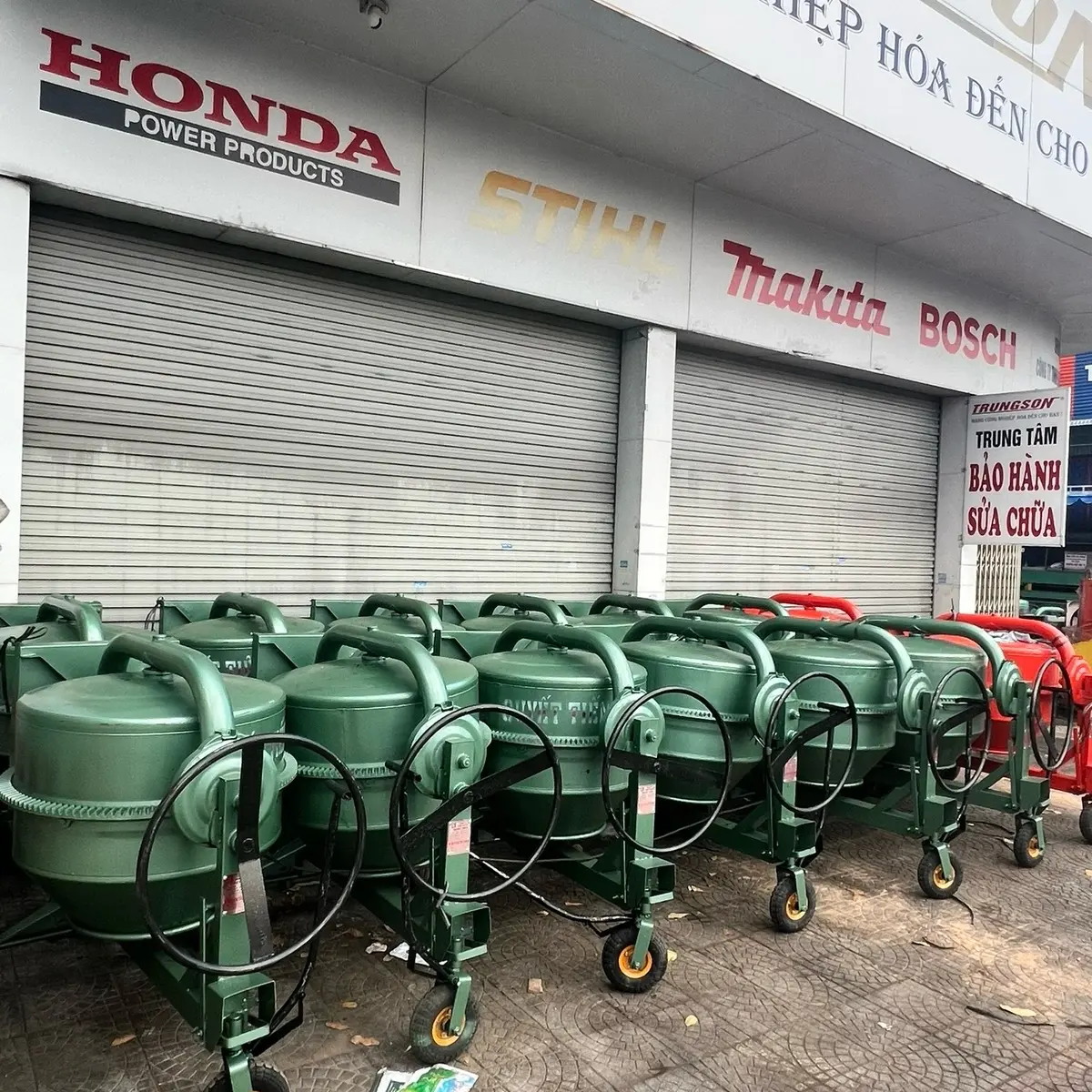 Máy trộn bê tông 1 bao 350L lắp động cơ điện 1pha TPC 3.0kw