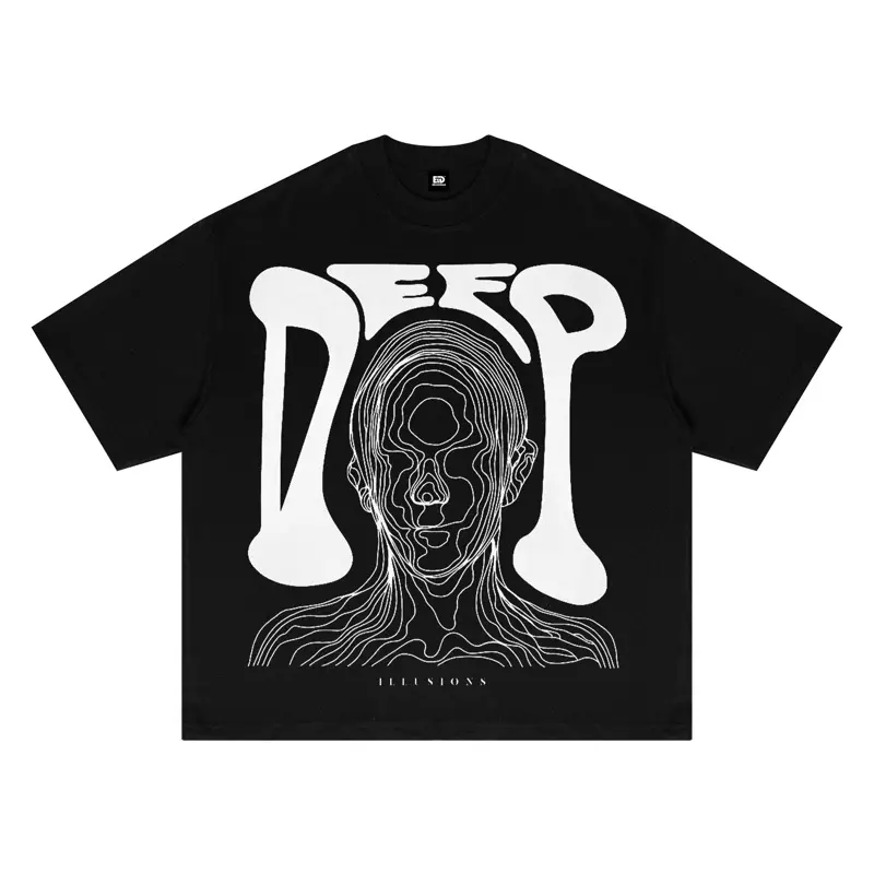 Elevendays fit t shirt oversized tshirt deep illusions black Pria Wanita cotton 20s 200gsm Casual Jeans Kaos Atasan Pendek Hitam Tee Motif Slim