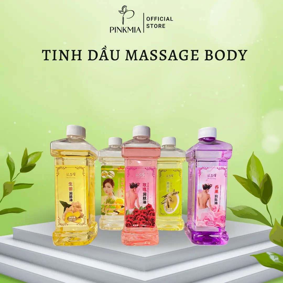 Tinh Dầu Ms Body Pinkmia Dầu Gừng, Lavender, Sả Chanh, Oliu, Hoa Hồng Thơm Dịu Nhẹ