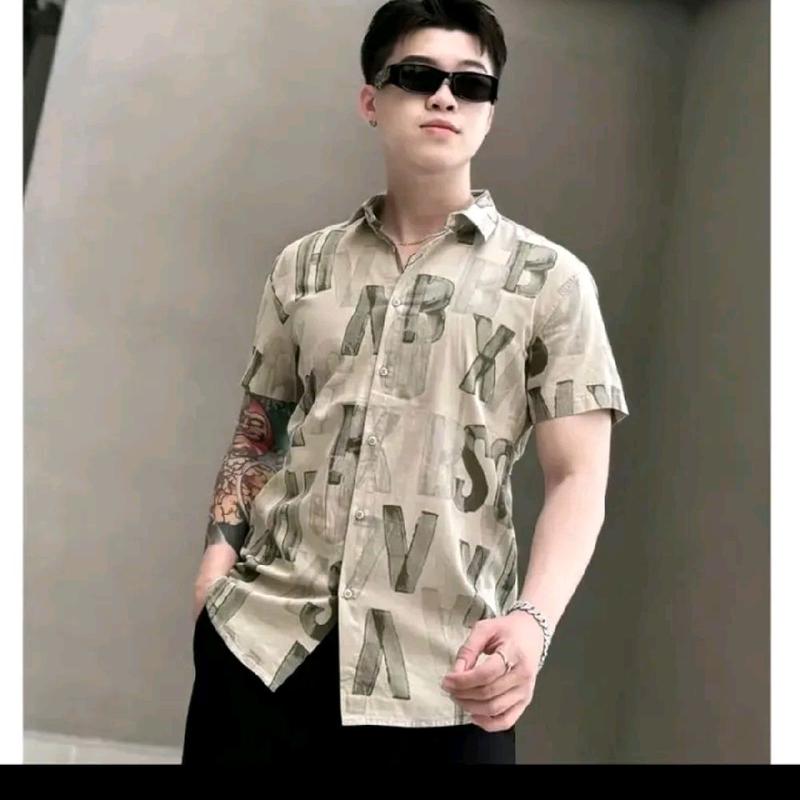 Áo Sơ Mi Nam Ngắn Tay Chất Liệu Lụa mango Chất Liệu Vải dày dặn Đứng phom Menswear kate Có Cổ 3