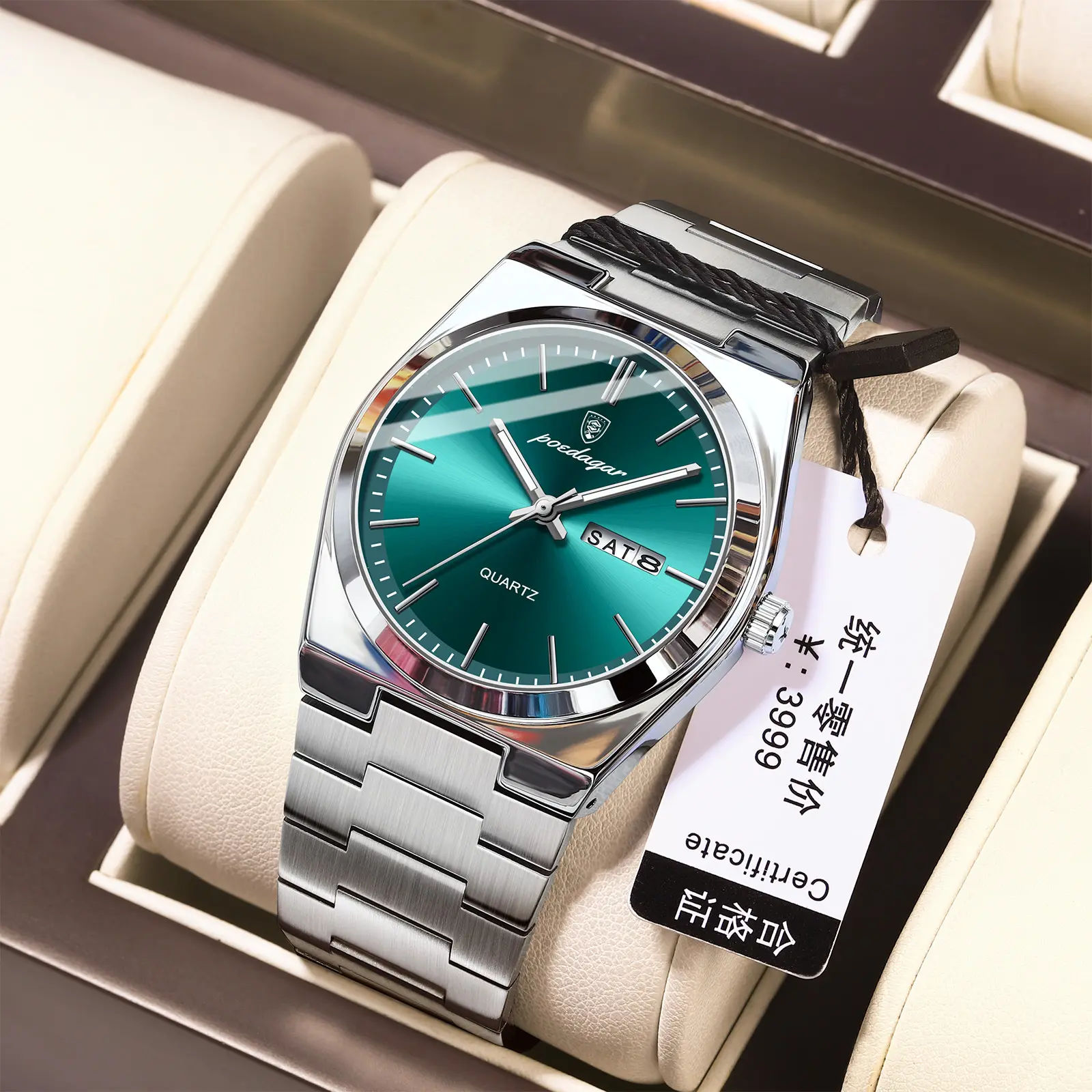 Đồng Hồ Nam Siêu Mỏng, Thương Hiệu Thụy Sĩ, Không Thấm Nước, Đồng Hồ Thạch Anh Dạ Quang, Phong Cách Phổ Biến Thích Hợp Để Phát Sóng Trực Tiếp, Quốc Tế Thương, Một Mảnh, Có Sẵn Để Dropshipping