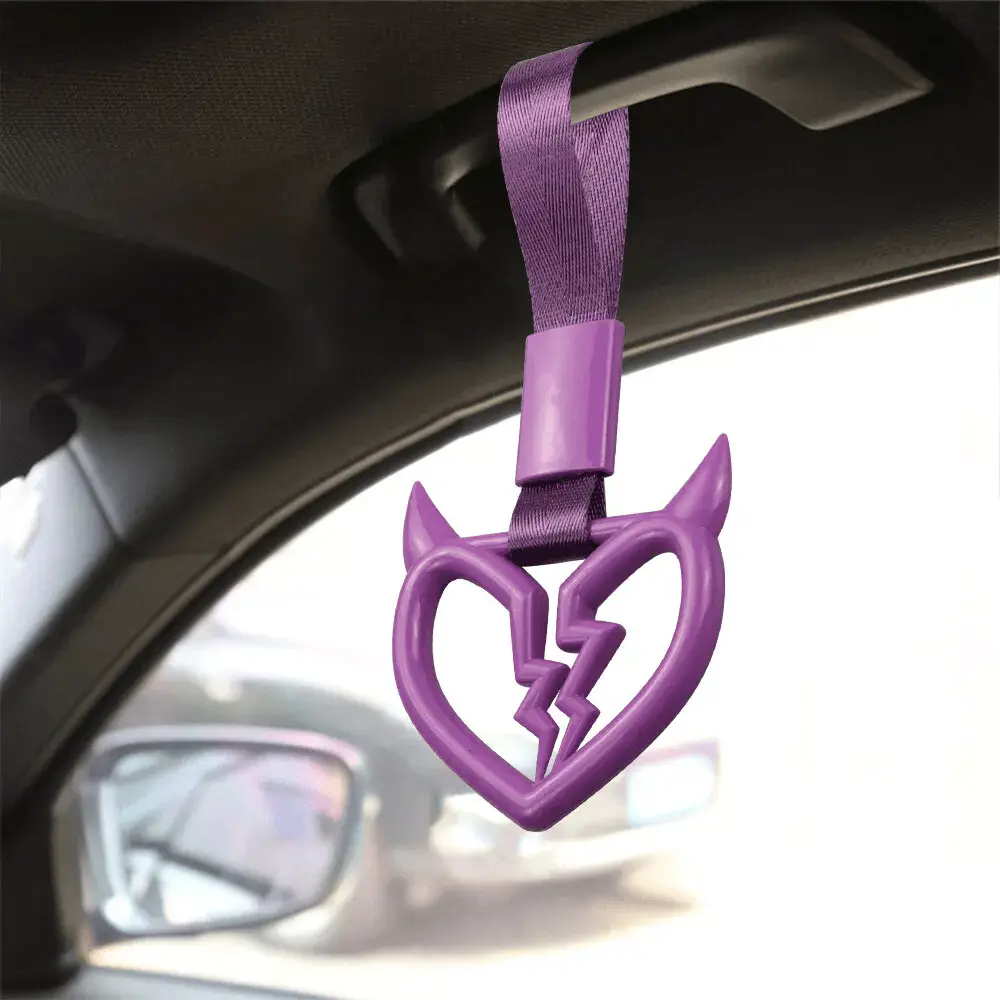 Devil Demon Broken Heart Black Ring Subway Train Bus Car Handle Strap