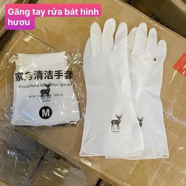 Combo 6 Đôi Găng Tay Cao Su Con Hươu - Siêu Bền, Siêu Dai - Rửa Bát, Làm Bếp, Dọn Dẹp (Size M) Chống Nước