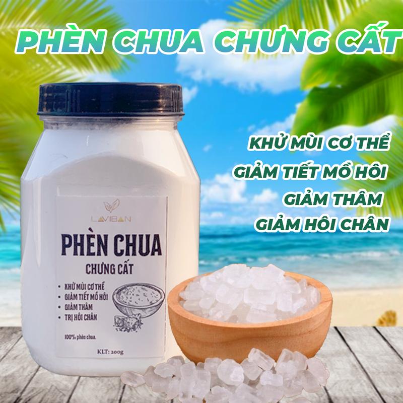 Phèn chua chưng cất - Khử mùi cơ thể - Hủ 200g