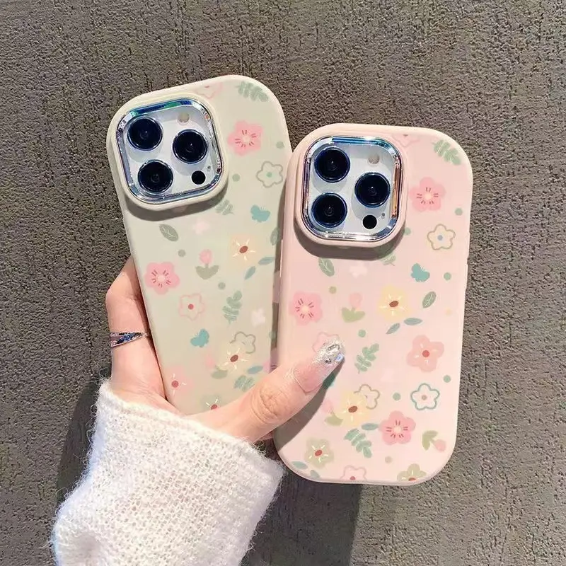 Full Screen Small Flower Suitable for Apple 16pro Beautiful 15promax Phone Case Drop-Resistant 14/13 Girl 12/X Soft Smartphone Protective Protection Cellphone