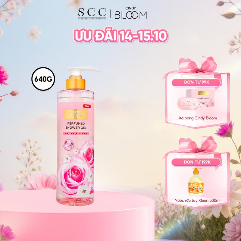 [Quà tặng 20.10] Sữa Tắm Nước Hoa CINDY BLOOM Aroma Flower Hương Thơm Ngọt Ngào Chai 640gQuà tặng bạn gái Quatangbangai