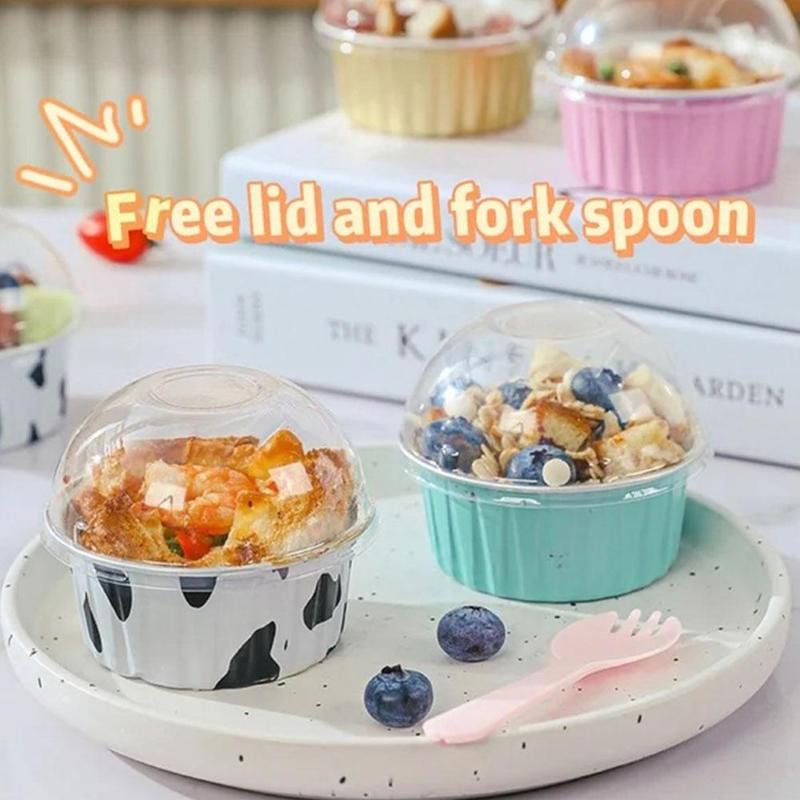 Product Introduction of Pudding Cup Cake Shrimp Egg Mold Cake Air Fryer Special Bowl Tin Paper Box Small Baking Tray Tin Paper Box 28